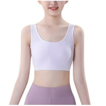 ZACPNCV Girls Soft Training Bras Seamless First Bra Girls Sports Bras Longline Crop Chest Double Lined Purple 12-13 Years