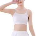 thumbnail image 1 of ZACPNCV Girls Sports Bra Training Bras Wireless Light Padded Bralette White L, 1 of 5