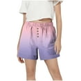 thumbnail image 1 of ZACPNCV Girls Sports Shorts Elastic Waistband Drawstring Built-in Liner Lightweight Athletic Running Purple 5-6 Years, 1 of 7