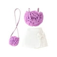 thumbnail image 1 of ZACPNCV Girls Summer 2 Piece Outfit Ribbed Ruffle Cap Sleeve Sleeveless Top and Bow Front Skort Shorts Set Kids Shorts Set Purple 12-18 Months, 1 of 9