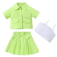 thumbnail image 1 of ZACPNCV Girls Summer 2 Piece Suits Short Sleeve Cotton Comfy Outfits Kids Girls Breathable Short Set Green 5-6 Years, 1 of 5