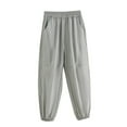 thumbnail image 1 of ZACPNCV Girls Summer Pants Cute Loose Palazzo Harem Trouser with Pockets Gray 15-16 Years, 1 of 4