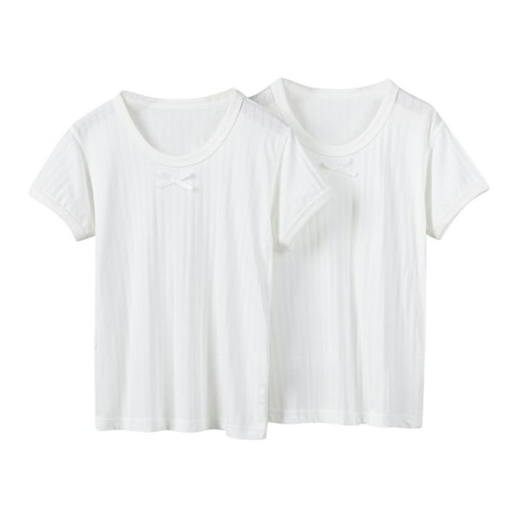 ZACPNCV Girls Summer Short Sleeve Shirt Kids Crewneck Tops T-Shirts White 11-12 Years