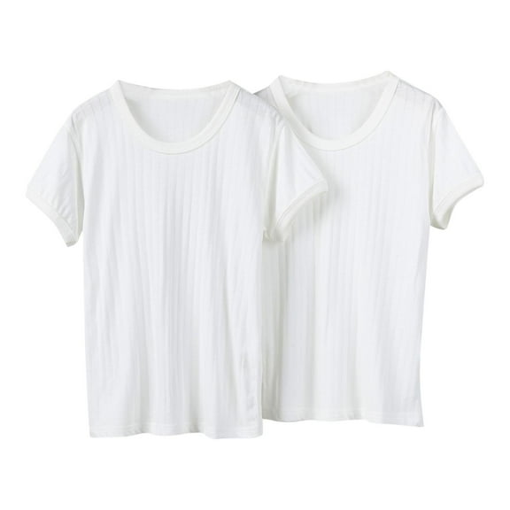 ZACPNCV Girls Summer Short Sleeve Shirt Kids Crewneck Tops T-Shirts White 2-3 Years