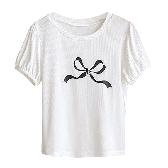 ZACPNCV Girls Summer Short Sleeve Shirt Kids Crewneck Tops T-Shirts White 4-5 Years