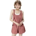 thumbnail image 1 of ZACPNCV Girls Summer Strap Short Jumpsuit Cute Clothes for Teen Girls Romper Shorts Junior Beach Vacation Essentials Outfits Pink 5-6 Years, 1 of 6