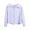 thumbnail image 1 of ZACPNCV Girls Sun Protection Jacket Kids UPF 50+ Long Sleeve Zip Up Hoodie Jacket Cooling Shirt Purple 9-10 Years, 1 of 4