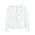 thumbnail image 1 of ZACPNCV Girls Sun Protection Jacket Kids UPF 50+ Long Sleeve Zip Up Hoodie Jacket Cooling Shirt White 4-5 Years, 1 of 4
