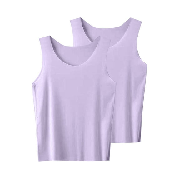 ZACPNCV Girls Tank Tops Kids Toddler Solid Sleeveless Undershirt Girls Dance Tops Cotton Basic Undershirts Athletic T-Shirts Purple 14-15 Years