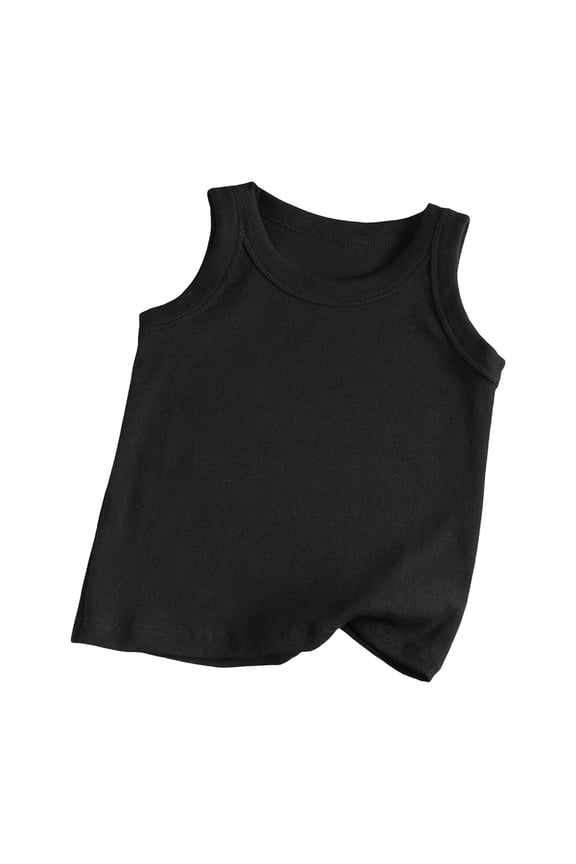 Girls Tank Tops Sleeveless Racerback Athletic Shirts Cotton Dance Outfit Workout Tops Black 2-3 Years