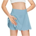 thumbnail image 1 of ZACPNCV Girls Tennis Skorts with Shorts Built in High Waist Athletic Skirts Lightweight Comfy Skorts Summer Clothes Light Blue 7-8 Years, 1 of 8