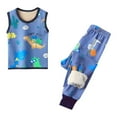 thumbnail image 1 of ZACPNCV Girls Thermal Underwear Set Ultra Soft Fleece Lined Kids Long Tank Top and Pants Thermals Kids Base Layer Winter Warm Blue 7-8 Years, 1 of 4