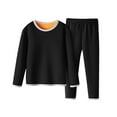 thumbnail image 1 of ZACPNCV Girls Thermal Underwear Set Ultra Soft Fleece Lined Kids Long Top Bottom and Pants Thermals Kids Base Layer Winter Warm Black 4-5 Years, 1 of 4