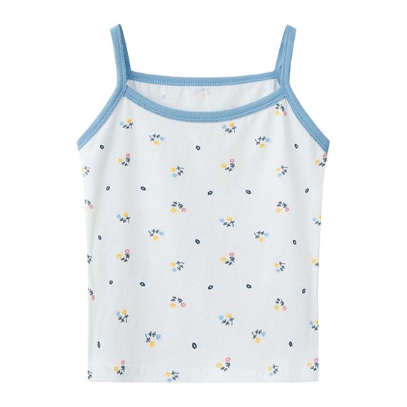 ZACPNCV Girls Undershirts Toddler Camisole Cotton Spaghetti Straps Sleeveless Cami Dance Tank Tops for Girls Light Blue 10-11 Years