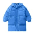 thumbnail image 1 of ZACPNCV Girls' Water- Long Puffer Jacket Winter Coat with Faux Fur-Lined Hood Blue 9-10 Years, 1 of 7