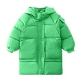 thumbnail image 1 of ZACPNCV Girls' Water- Long Puffer Jacket Winter Coat with Faux Fur-Lined Hood Green 3-4 Years, 1 of 7
