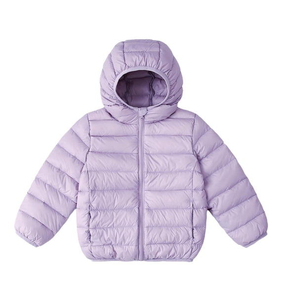 ZACPNCV Girls' Water- Long Puffer Jacket Winter Coat with Faux Fur-Lined Hood Purple 13-14 Years