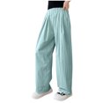 thumbnail image 1 of ZACPNCV Girls Wide Leg Pants Casual Flowy Elastic Waist Palazzo Harem Trousers with Pockets Light Blue 8-9 Years, 1 of 7