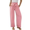 thumbnail image 1 of ZACPNCV Girls Wide Leg Pants Casual Flowy Elastic Waist Palazzo Harem Trousers with Pockets Pink 6-7 Years, 1 of 8