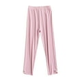 thumbnail image 1 of ZACPNCV Girls Wide Leg Pants Summer Beach Casual Flowy Palazzo Pants Loose Fit Drawstring Lounge Trouser Pink 12-13 Years, 1 of 7
