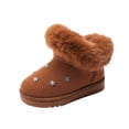 thumbnail image 1 of ZACPNCV Girls Winter Boots Kids Snow Ankle Fuzzy Boots for Toddler Brown, 1 of 6