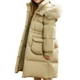 thumbnail image 1 of ZACPNCV Girls Winter Long Puffer Coats Down Thicken Warm Quilted Jacket Mid-Length with Side Zipper and Hood Outerwear Olive Green 5-6 Years, 1 of 5