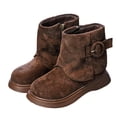 thumbnail image 1 of ZACPNCV Girls Winter Snow Boots Fuzzy Warm Ankle Boots Fleece Lined Booties Outdoor Shoes Brown, 1 of 9