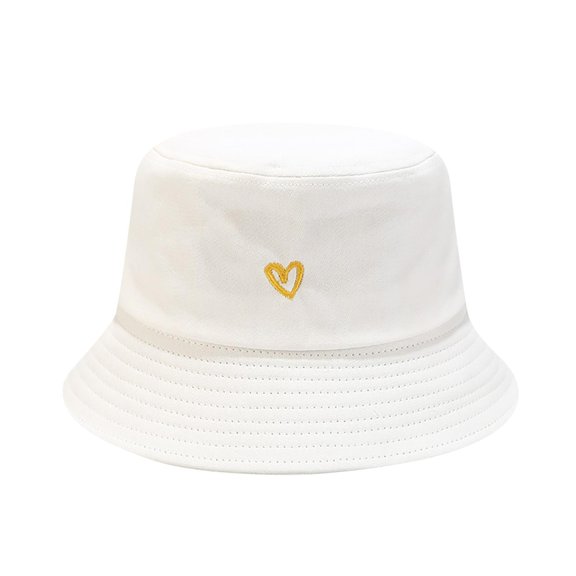 ZACPNCV Hawaii Summer Men's and Women's Plam Heart Printed Tourist Fisherman's Hat Outdoor Sunshade Hats Caps White Free Size