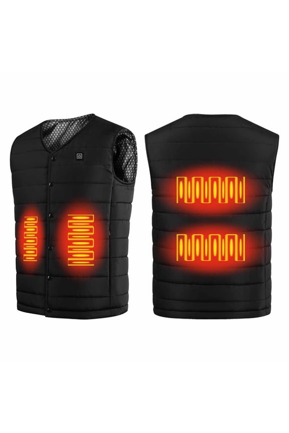 Heated Vest for Men 4 Heating Zones Polar Fleece Heated Vest