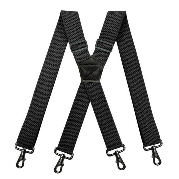 Lovskoo Heavy Duty Clip On Suspenders for Men Elastic Braces with 4 Strong Metal Clips 1.5 Inch Width X Back Style Formal Wear