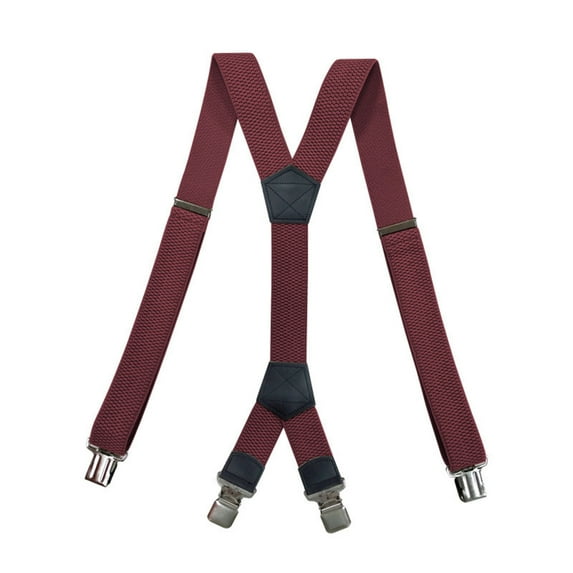 Lovskoo Heavy Duty Clip On Suspenders for Men Elastic Braces with 4 Strong Metal Clips 1.5 Inch Width X Back Style Formal Wear