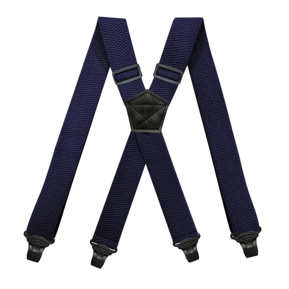 Lovskoo Heavy Duty Clip On Suspenders for Men Elastic Braces with 4 Strong Metal Clips 1.5 Inch Width X Back Style Formal Wear
