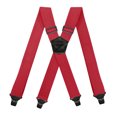 thumbnail image 1 of Lovskoo Heavy Duty Clip On Suspenders for Men Elastic Braces with 4 Strong Metal Clips 1.5 Inch Width X Back Style Formal Wear, 1 of 2