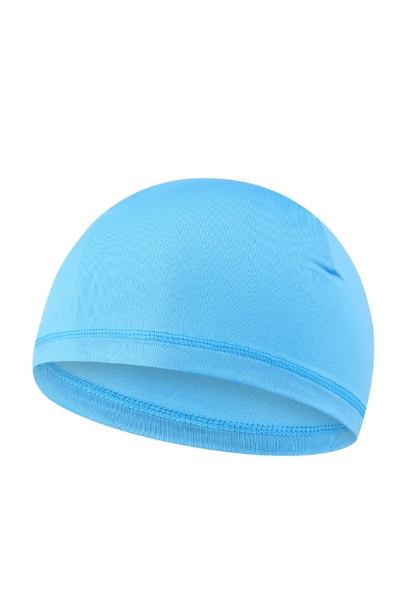 Helmet Skull Caps Sport Cycling Sweat Wicking Helmet Liner Quick Dry Running Hat for Kids Sky Blue Free Size