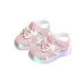 thumbnail image 1 of ZACPNCV Infant Baby Girls Summer Sandals with Flower Bowknot Soft Sole Wedding Dress Flats Newborn First Walkers Crib Dress Shoes Pink 9-12 Months, 1 of 5
