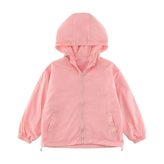ZACPNCV Jackets Coats Tops Cute Color Long Sleeve Zipper Summer Sport Casual Coats Clothes for Boys Girls Pink 14-15 Years