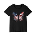 thumbnail image 1 of ZACPNCV July 4th Shirts for Boy Girl Crew Neck Short Sleeve Shirt Casual Graphic Patriotic Tunic Tops Summer T Shirts Black 9-10 Years, 1 of 9