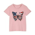 thumbnail image 1 of ZACPNCV July 4th Shirts for Boy Girl Crew Neck Short Sleeve Shirt Casual Graphic Patriotic Tunic Tops Summer T Shirts Pink 3-4 Years, 1 of 9
