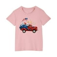 thumbnail image 1 of ZACPNCV July 4th Shirts for Boy Girl Crew Neck Short Sleeve Shirt Casual Graphic Patriotic Tunic Tops Summer T Shirts Pink 9-10 Years, 1 of 9