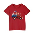 thumbnail image 1 of ZACPNCV July 4th Shirts for Boy Girl Crew Neck Short Sleeve Shirt Casual Graphic Patriotic Tunic Tops Summer T Shirts Red 9-10 Years, 1 of 9