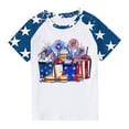thumbnail image 1 of ZACPNCV July 4th Shirts for Kids Boys Girls Flag USA Print Tees Patriotic Casual Short Sleeve Tops Memorial Day Gift T Shirt Blue 7-8 Years, 1 of 8
