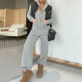 thumbnail image 1 of ZACPNCV Jumpsuits for Women Fall And Winter Jumpsuit Casual Fashion Solid Color Hoodie Set Gray, 1 of 6