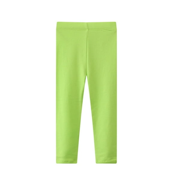 ZACPNCV Kid Girls Candy Color Leggings Solid Color Leggings Casual Yoga Pants Tights Trousers Green 6-7 Years