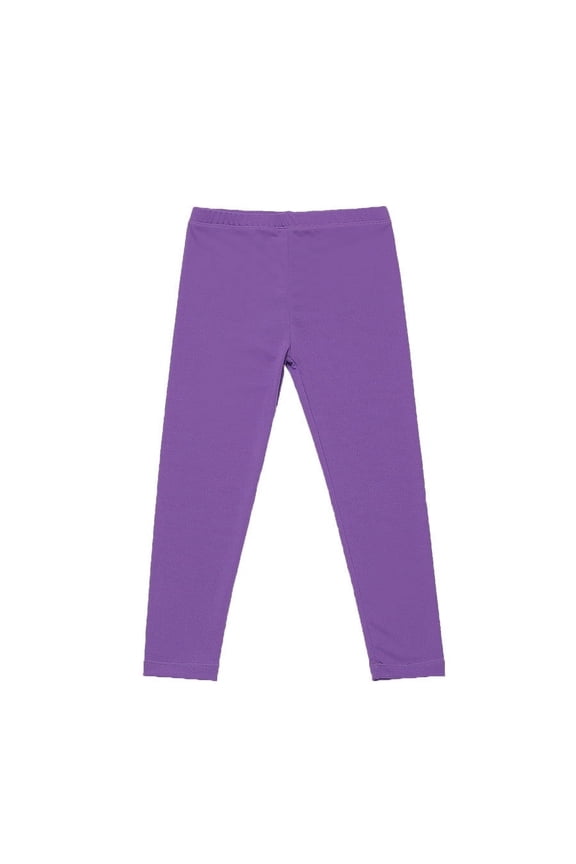 Kid Girls Candy Color Leggings Solid Color Leggings Casual Yoga Pants Tights Trousers Purple 7-8 Years