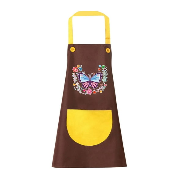 ZACPNCV Kids Apron Adjustable Children Chef Art Smock with Pocket for Girl Boy Activity Coffee 6-8 Years
