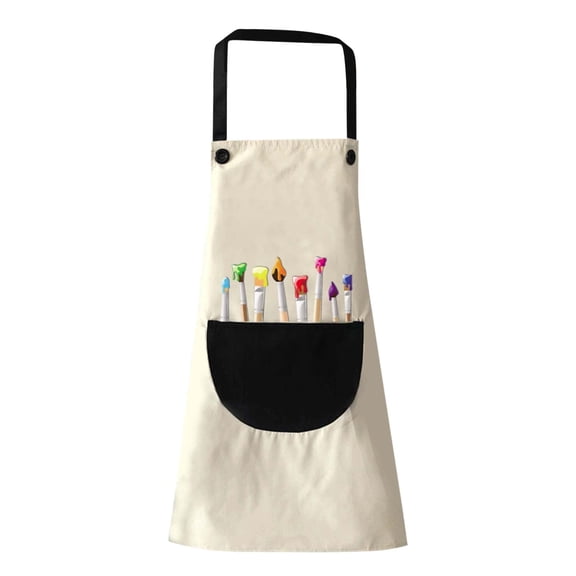 ZACPNCV Kids Apron Adjustable Children Chef Art Smock with Pocket for Girl Boy Activity White 6-8 Years