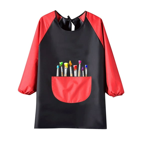 ZACPNCV Kids Art Smock Waterproof Painting Apron Long Sleeves Artist Smocks Gray 1-4 Years