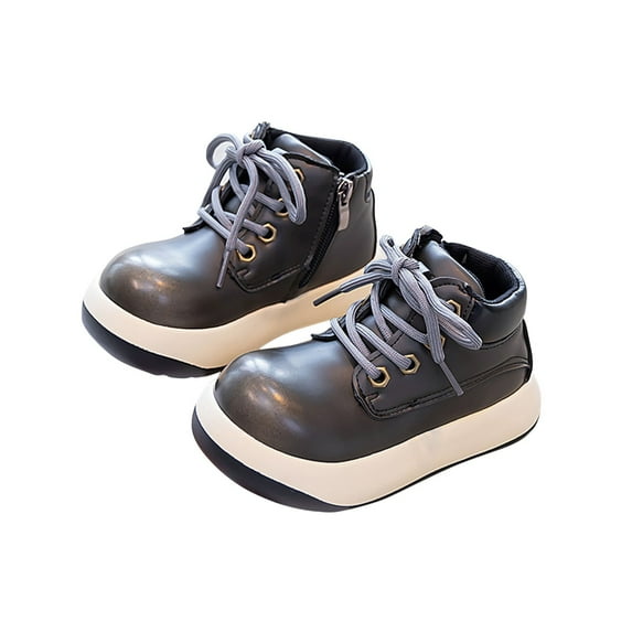 ZACPNCV Kids Barefoot Snow Boots for Winter Non-Slip High Top Snow Boots Toddler Wide Toe Box Hiking Boots Drop Sole Gray