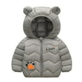 thumbnail image 1 of ZACPNCV Kids Boy Girl Winter Hooded Puffer Jackets Coats Light Weight Padded Outerwear Gray 3-4 Years, 1 of 6