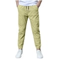 thumbnail image 1 of ZACPNCV Kids Boy School Uniform Pants Stretch Cotton Chino Trousers Green 5-6 Years, 1 of 9